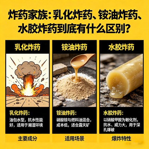 博白炸药家族：乳化炸药、铵油炸药、水胶炸药到底有什么区别？